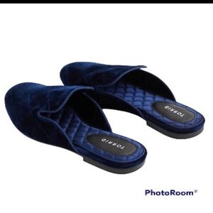 Torrid navy blue velvet mules